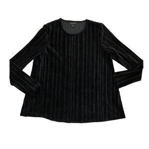 J Jill Womens Top Sz S Black Velvet Classic Basic Nice Work Christmas New Years